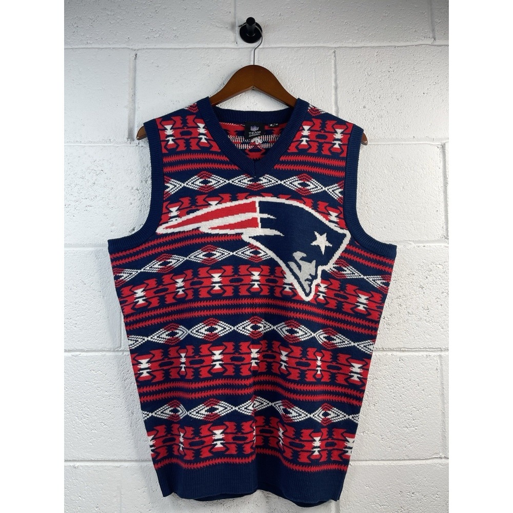 NEW ENGLAND PATRIOTS Ugly NFL Football Christmas Holiday SWEATER Vest Adultโ M